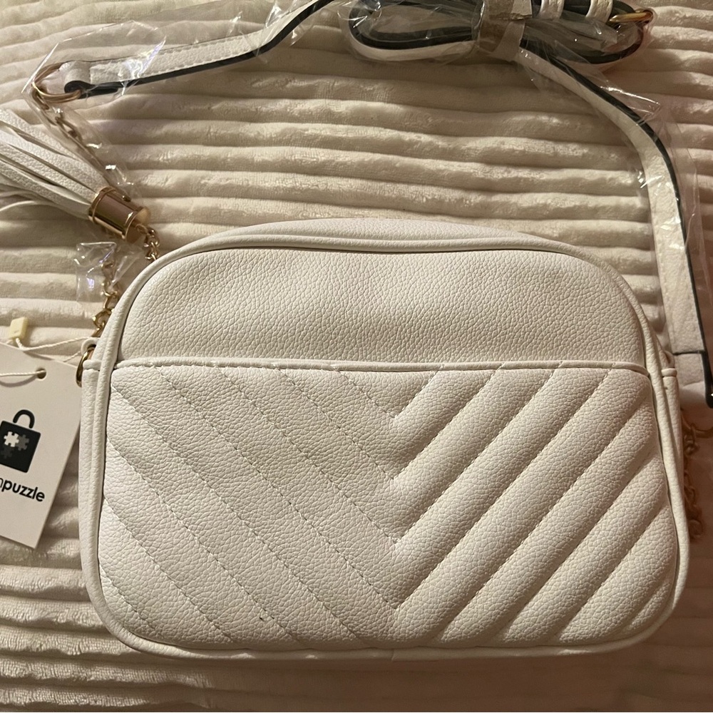 White Quilted Crossbody Bag